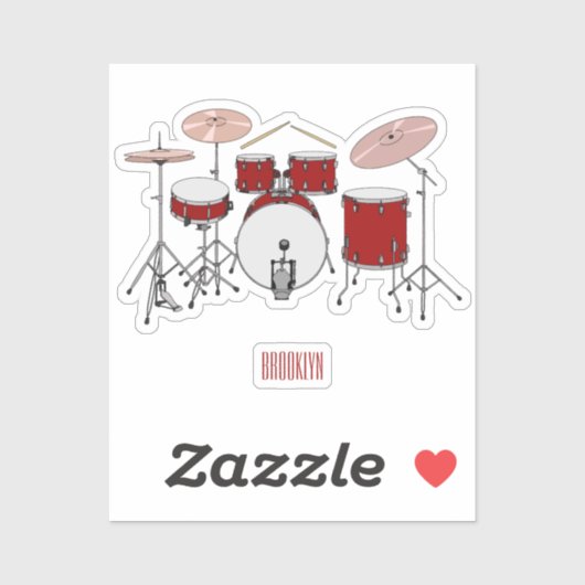 Cartoon Drum kit Sticker (Vel)