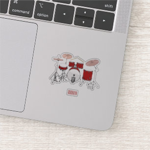 Cartoon Drum kit Sticker