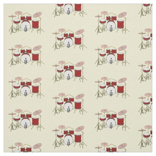 Cartoon Drum kit Stof (Swatch)