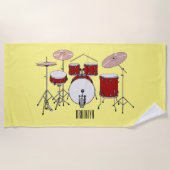 Cartoon Drum kit Strandlaken (Voorkant)