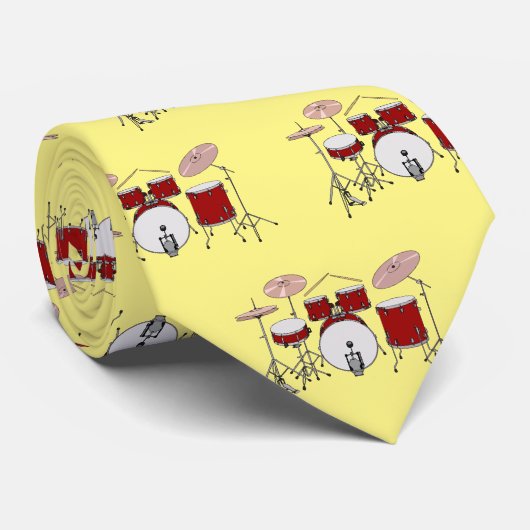 Cartoon Drum kit Stropdas (Opgerold)