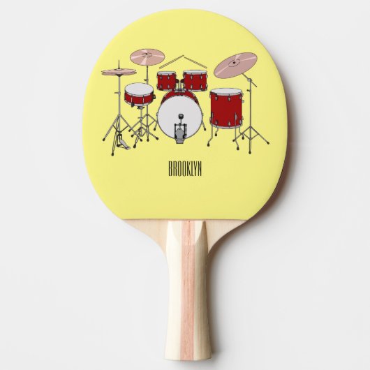 Cartoon Drum kit Tafeltennisbatje (Voorkant)