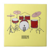 Cartoon Drum kit Tegeltje (Voorkant)