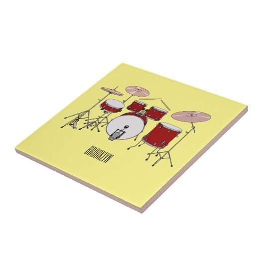 Cartoon Drum kit Tegeltje (Zijkant)