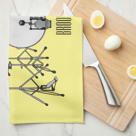 Cartoon Drum kit Theedoek (Quarter Fold)