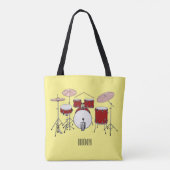Cartoon Drum kit Tote Bag (Achterkant)