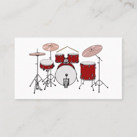 Cartoon Drum kit Visitekaartje (Achterkant)