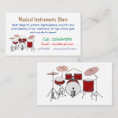 Cartoon Drum kit Visitekaartje (Voorkant / Achterkant)