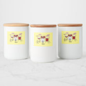 Cartoon Drum kit Voedselcontainer Etiket (Flessen)