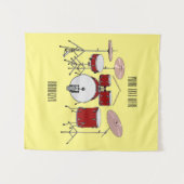 Cartoon Drum kit Wandkleed (Voorkant (horizontaal))