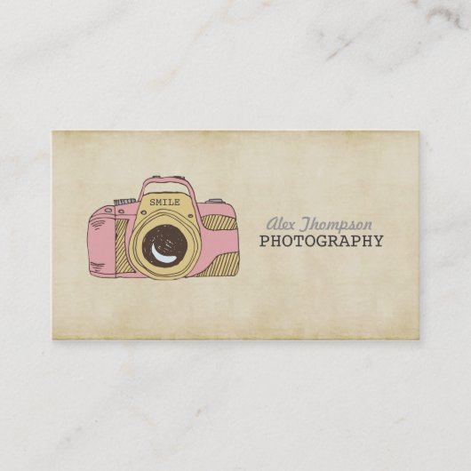 Cartoon DSLR Camera Photography Visitekaartjes (Voorkant)