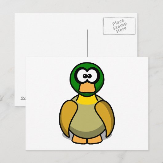 Cartoon Duck Briefkaart (Voorkant / Achterkant)