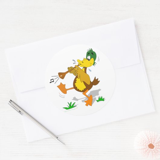 Cartoon Duck Spelen Zurna Stickers (Envelop)