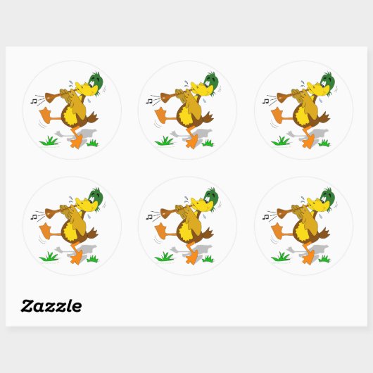 Cartoon Duck Spelen Zurna Stickers (Vel)