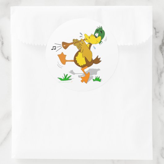 Cartoon Duck Spelen Zurna Stickers (Tas)