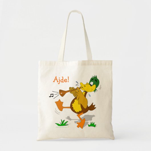 Cartoon Duck Spelling Zurna Canvas tas (Voorkant)