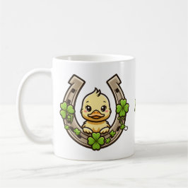 Cartoon Duckling op Keltische Hoefijzer Mok