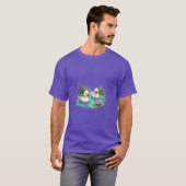 Cartoon Ducks Pond T-shirt (Voorkant volledig)