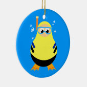 Cartoon duiken Snorkeler Keramisch Ornament (Rechts)