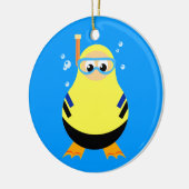 Cartoon duiken Snorkeler Keramisch Ornament (Links)
