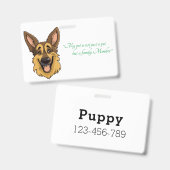 Cartoon Duitse Herdershond | Badge (Voor- en achterkant)