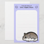 Cartoon Dwarf Hamster Briefpapier (Voorkant / Achterkant)