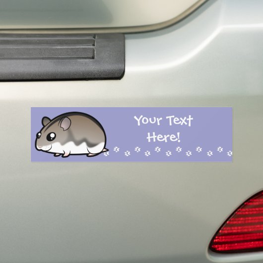 Cartoon Dwarf Hamster Bumpersticker (Op auto)