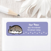 Cartoon Dwarf Hamster Etiket (Insitu)