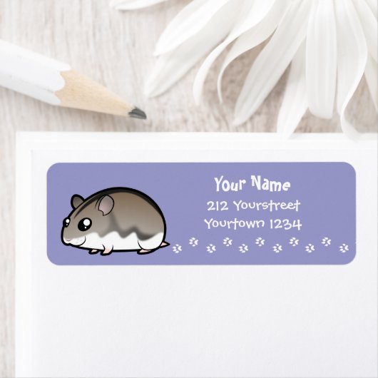 Cartoon Dwarf Hamster Etiket (Insitu)