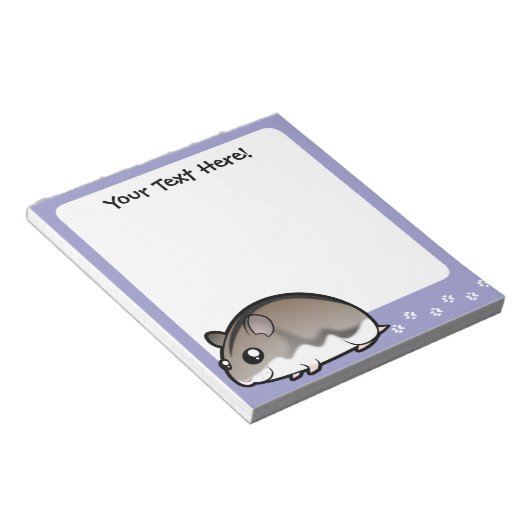 Cartoon Dwarf Hamster Notitieblok (Schuin)