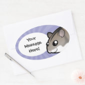 Cartoon Dwarf Hamster Ovale Sticker (Envelop)
