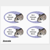 Cartoon Dwarf Hamster Ovale Sticker (Vel)