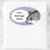 Cartoon Dwarf Hamster Ovale Sticker (Tas)