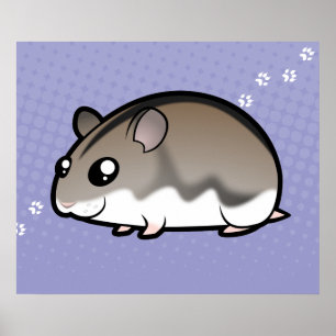 Cartoon Dwarf Hamster Poster