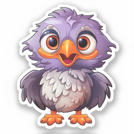 Cartoon Eagle Illustratie Sticker (Voorkant)