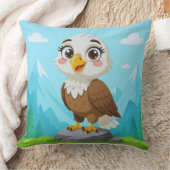 Cartoon Eagle on Rock – Cute Vector Character Kussen (Deken)