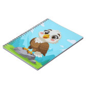 Cartoon Eagle on Rock – Cute Vector Character Notitieboek (Linkerzijde)