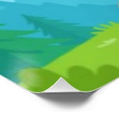 Cartoon Eagle on Rock – Cute Vector Character Perfect Poster (Hoek)