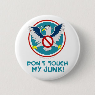 Cartoon Eagle raakt niet op mijn brok grappige TSA Ronde Button 5,7 Cm