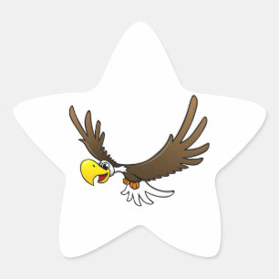 Cartoon Eagle Ster Sticker
