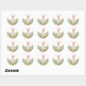 Cartoon Easter Bunny Ronde Sticker (Vel)