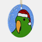 Cartoon Eclectus kerstversiering Keramisch Ornament (Rechts)