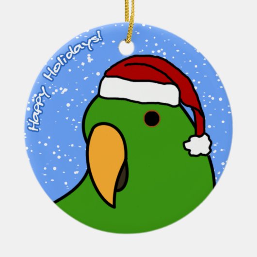 Cartoon Eclectus kerstversiering Keramisch Ornament (Voorkant)
