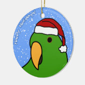 Cartoon Eclectus kerstversiering Keramisch Ornament (Links)