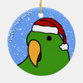 Cartoon Eclectus kerstversiering Keramisch Ornament (Achterkant)