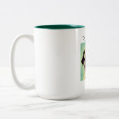 Cartoon Edel en Cute Puppy Face Portret Tweekleurige Koffiemok (Links)