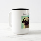 Cartoon Edel en Kutest Pug Mok Portret (Voorkant links)