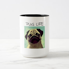 Cartoon Edel en Kutest Pug Mok Portret