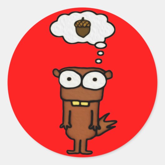 Cartoon eekhoorn ronde sticker (Voorkant)