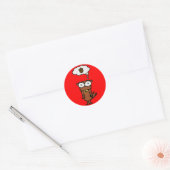 Cartoon eekhoorn ronde sticker (Envelop)